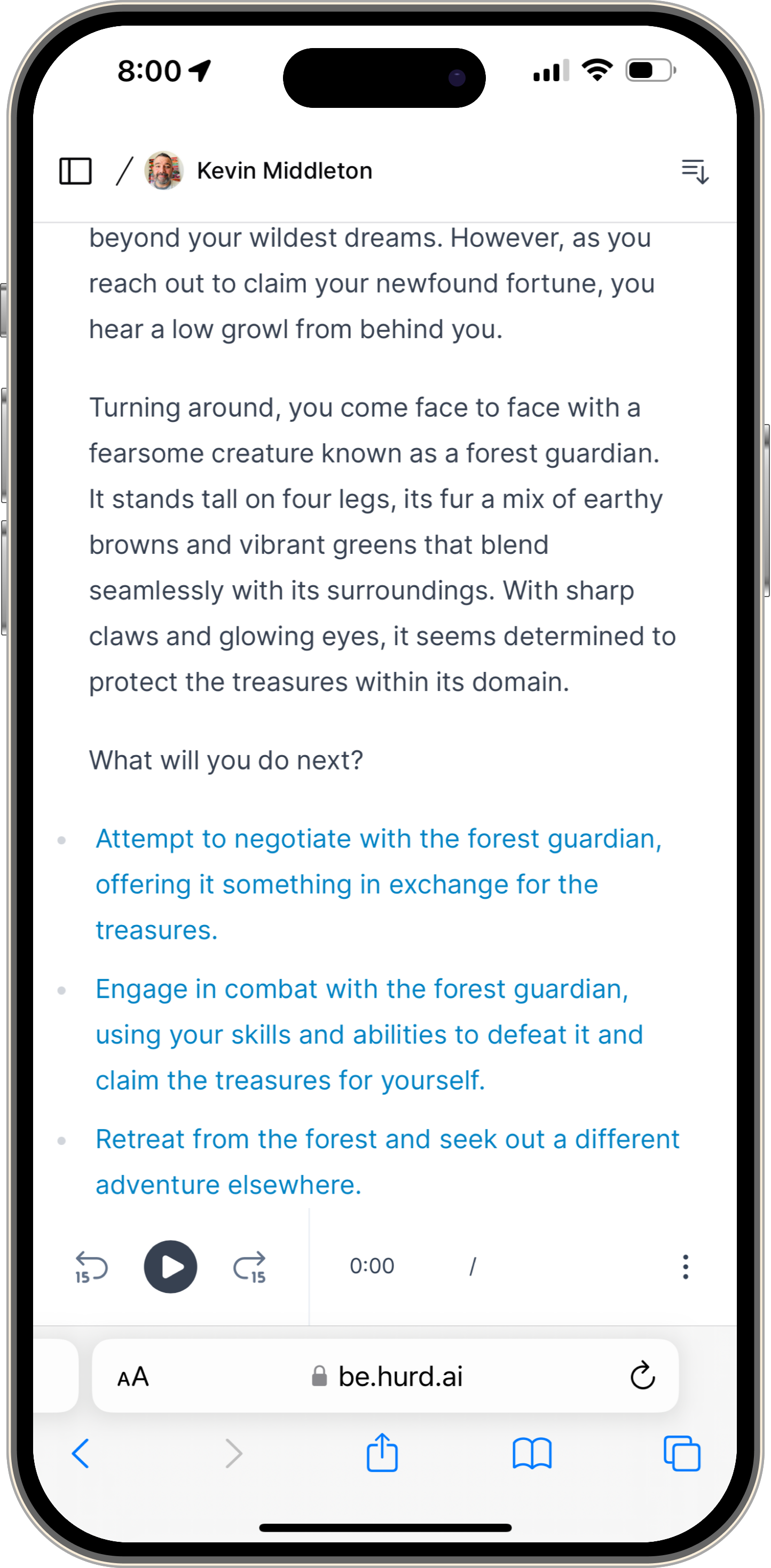 Hurd AI Mobile Web App Detail
