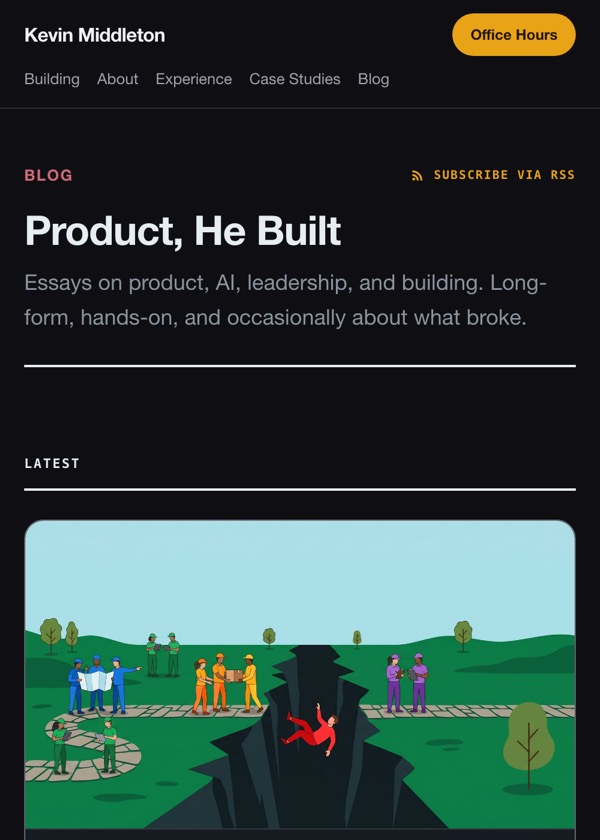 The blog index: Product, He Built