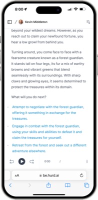 Hurd AI mobile web app, note detail