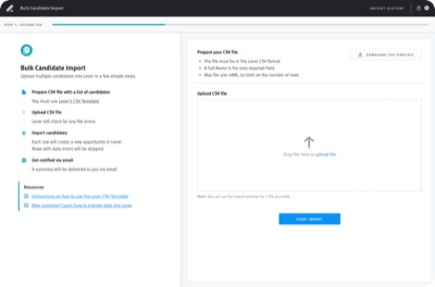 Lever bulk candidate importer