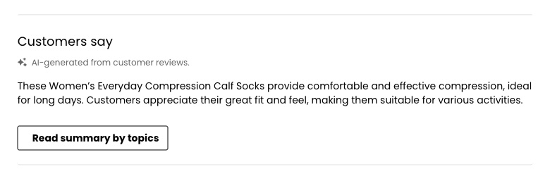 Bombas PDP review summary: Customers say, AI-generated from customer reviews, ideal for long days