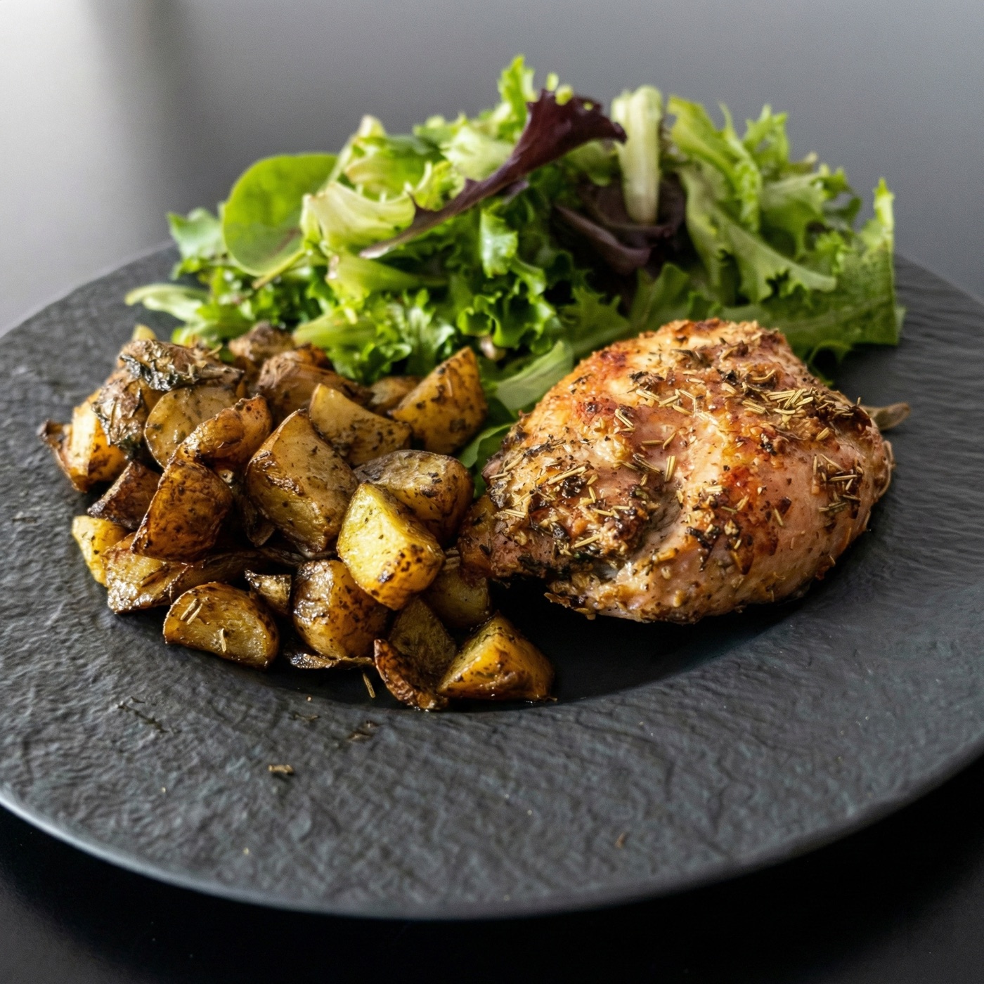 Herb Roasted Chicken Thighs & Fingerling Potatoes